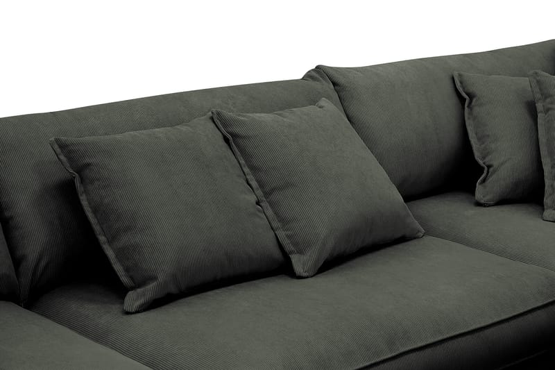 Rossita Lyx 4-seters Høyrevendt L-formet Extra Dyp Sjeselongsofa i Manchester - Mørk grønn Kordfløyel - Møbler - Sofaer - Sofaer med sjeselong - 4 seters sofa med divan
