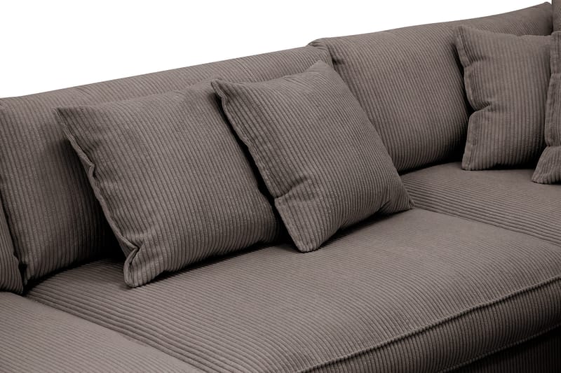 Rossita Lyx 4-seters Høyrevendt L-formet Extra Dyp Sjeselongsofa i Manchester - Mørkegrå - Møbler - Sofaer - Sofaer med sjeselong - 4 seters sofa med divan