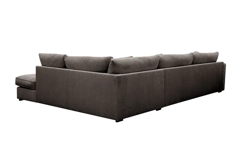 Rossita Lyx 4-seters Høyrevendt L-formet Extra Dyp Sjeselongsofa i Manchester - Mørkegrå - Møbler - Sofaer - Sofaer med sjeselong - 4 seters sofa med divan