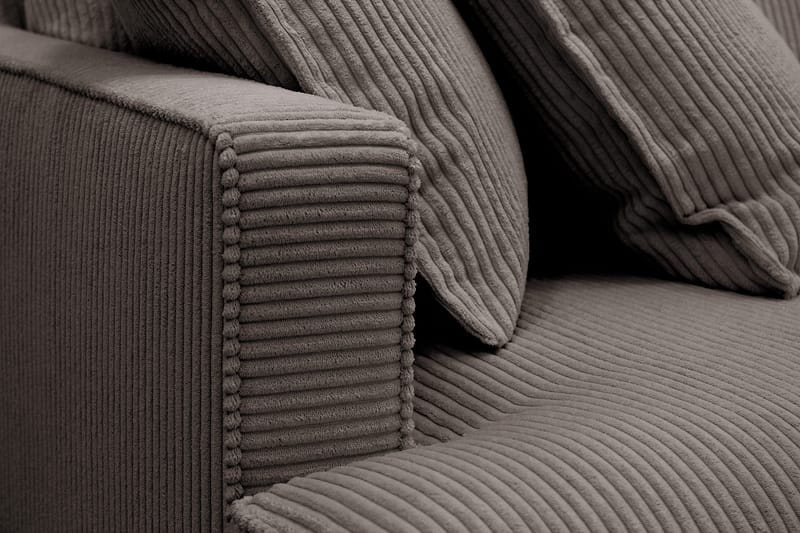 Rossita Lyx 4-seters Høyrevendt L-formet Extra Dyp Sjeselongsofa i Manchester - Mørkegrå - Møbler - Sofaer - Sofaer med sjeselong - 4 seters sofa med divan