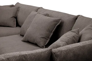 Rossita Lyx 4-seters Høyrevendt L-formet Extra Dyp Sjeselongsofa i Manchester - Mørkegrå - Møbler - Sofaer - Sofaer med sjeselong - 4 seters sofa med divan