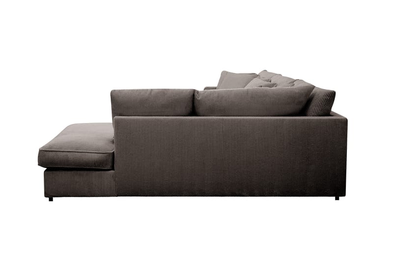 Rossita Lyx 4-seters Høyrevendt L-formet Extra Dyp Sjeselongsofa i Manchester - Mørkegrå - Møbler - Sofaer - Sofaer med sjeselong - 4 seters sofa med divan