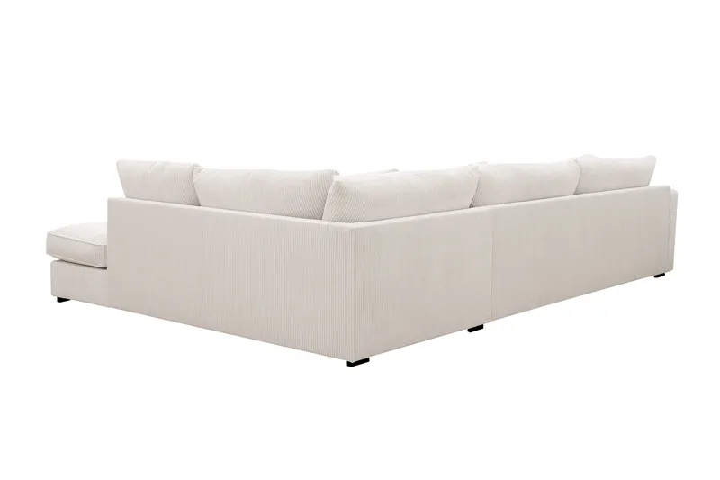 Rossita Lyx 4-seters Høyrevendt L-formet Extra Dyp Sjeselongsofa i Manchester - Offwhite - Møbler - Sofaer - Sofaer med sjeselong - 4 seters sofa med divan