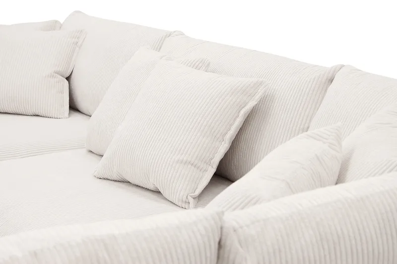 Rossita Lyx 4-seters Høyrevendt L-formet Extra Dyp Sjeselongsofa i Manchester - Offwhite - Møbler - Sofaer - Sofaer med sjeselong - 4 seters sofa med divan