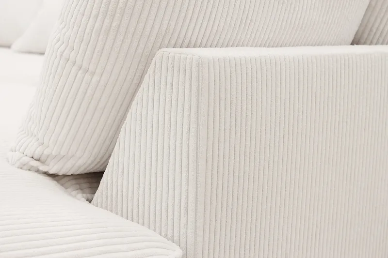 Rossita Lyx 4-seters Høyrevendt L-formet Extra Dyp Sjeselongsofa i Manchester - Offwhite - Møbler - Sofaer - Sofaer med sjeselong - 4 seters sofa med divan