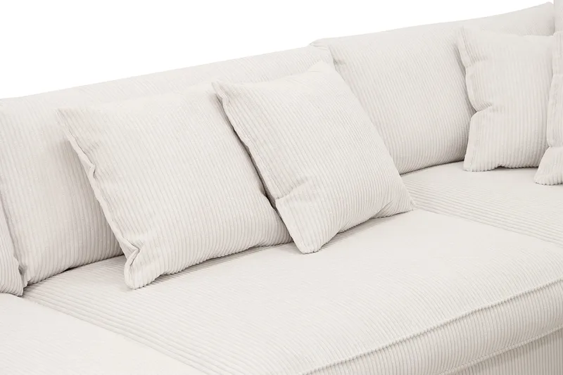 Rossita Lyx 4-seters Høyrevendt L-formet Extra Dyp Sjeselongsofa i Manchester - Offwhite - Møbler - Sofaer - Sofaer med sjeselong - 4 seters sofa med divan