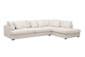 Rossita Lyx 4-seters Høyrevendt L-formet Extra Dyp Sjeselongsofa i Manchester - Offwhite - Møbler - Sofaer - Sofaer med sjeselong - 4 seters sofa med divan