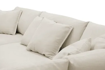 Rossita Lyx 4-seters Høyrevendt L-formet Extra Dyp Sjeselongsofa i Stoff - Beige Stoff - Møbler - Sofaer - Sofaer med sjeselong - 4 seters sofa med divan