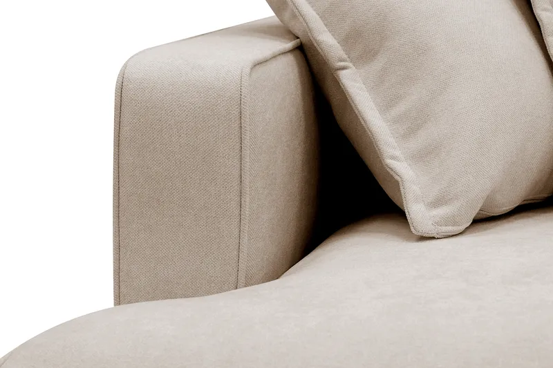 Rossita Lyx 4-seters Høyrevendt L-formet Extra Dyp Sjeselongsofa i Stoff - Beige Stoff - Møbler - Sofaer - Sofaer med sjeselong - 4 seters sofa med divan