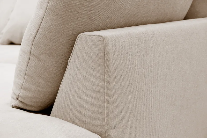 Rossita Lyx 4-seters Høyrevendt L-formet Extra Dyp Sjeselongsofa i Stoff - Beige Stoff - Møbler - Sofaer - Sofaer med sjeselong - 4 seters sofa med divan