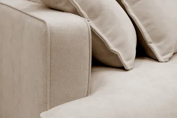 Rossita Lyx 4-seters Høyrevendt L-formet Extra Dyp Sjeselongsofa i Stoff - Beige Stoff - Møbler - Sofaer - Sofaer med sjeselong - 4 seters sofa med divan