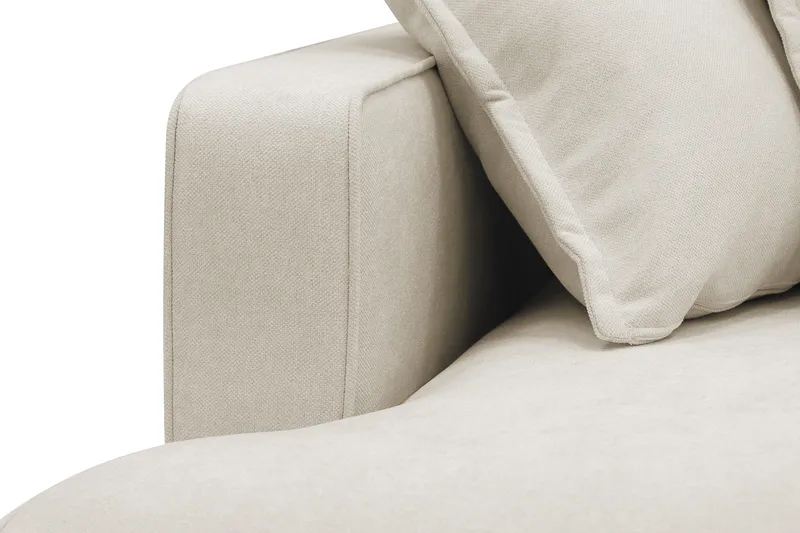 Rossita Lyx 4-seters Høyrevendt L-formet Extra Dyp Sjeselongsofa i Stoff - Beige Stoff - Møbler - Sofaer - Sofaer med sjeselong - 4 seters sofa med divan