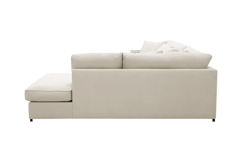 Rossita Lyx 4-seters Høyrevendt L-formet Extra Dyp Sjeselongsofa i Stoff - Beige Stoff - Møbler - Sofaer - Sofaer med sjeselong - 4 seters sofa med divan