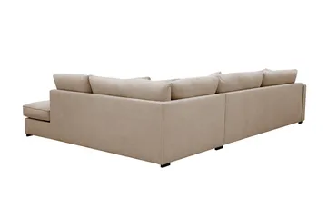 Rossita Lyx 4-seters Høyrevendt L-formet Extra Dyp Sjeselongsofa i Stoff - Beige Stoff - Møbler - Sofaer - Sofaer med sjeselong - 4 seters sofa med divan