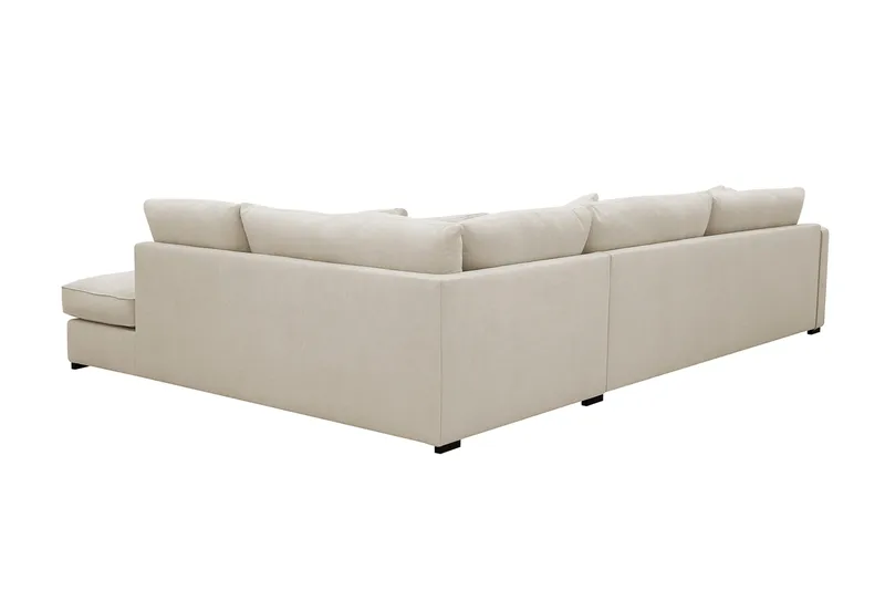 Rossita Lyx 4-seters Høyrevendt L-formet Extra Dyp Sjeselongsofa i Stoff - Beige Stoff - Møbler - Sofaer - Sofaer med sjeselong - 4 seters sofa med divan