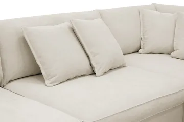 Rossita Lyx 4-seters Høyrevendt L-formet Extra Dyp Sjeselongsofa i Stoff - Beige Stoff - Møbler - Sofaer - Sofaer med sjeselong - 4 seters sofa med divan