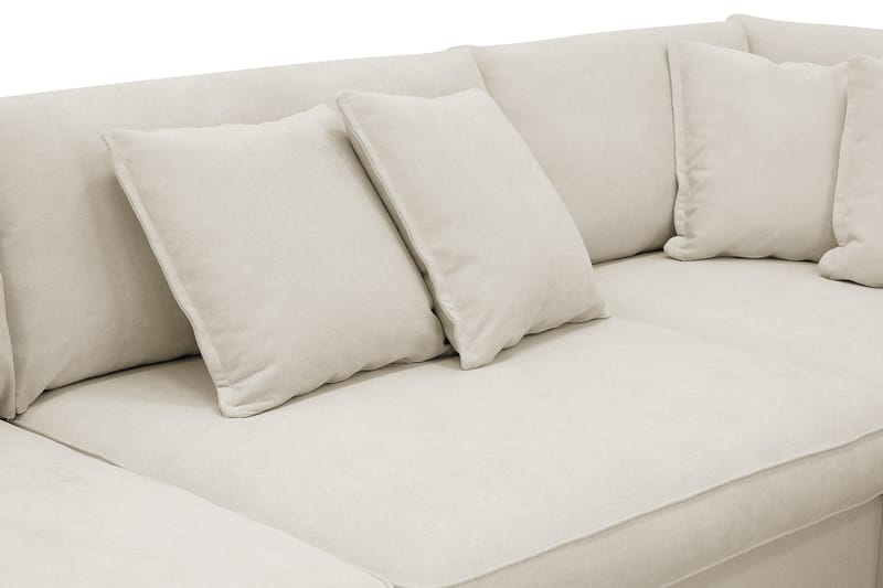 Rossita Lyx 4-seters Høyrevendt L-formet Extra Dyp Sjeselongsofa i Stoff - Beige Stoff - Møbler - Sofaer - Sofaer med sjeselong - 4 seters sofa med divan