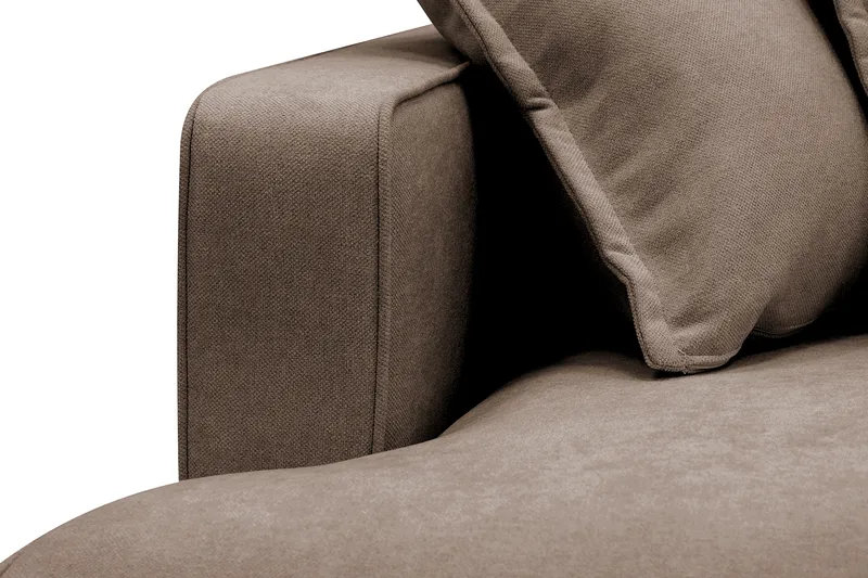 Rossita Lyx 4-seters Høyrevendt L-formet Extra Dyp Sjeselongsofa i Stoff - Brun Stoff - Møbler - Sofaer - Sofaer med sjeselong - 4 seters sofa med divan