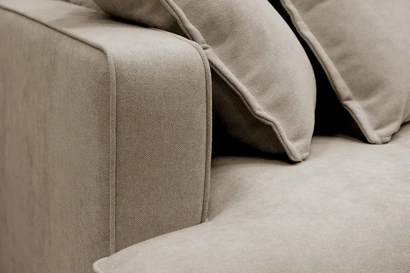 Rossita Lyx 4-seters Høyrevendt L-formet Extra Dyp Sjeselongsofa i Stoff - Brun Stoff - Møbler - Sofaer - Sofaer med sjeselong - 4 seters sofa med divan