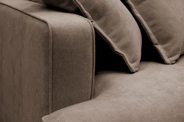 Rossita Lyx 4-seters Høyrevendt L-formet Extra Dyp Sjeselongsofa i Stoff - Brun Stoff - Møbler - Sofaer - Sofaer med sjeselong - 4 seters sofa med divan