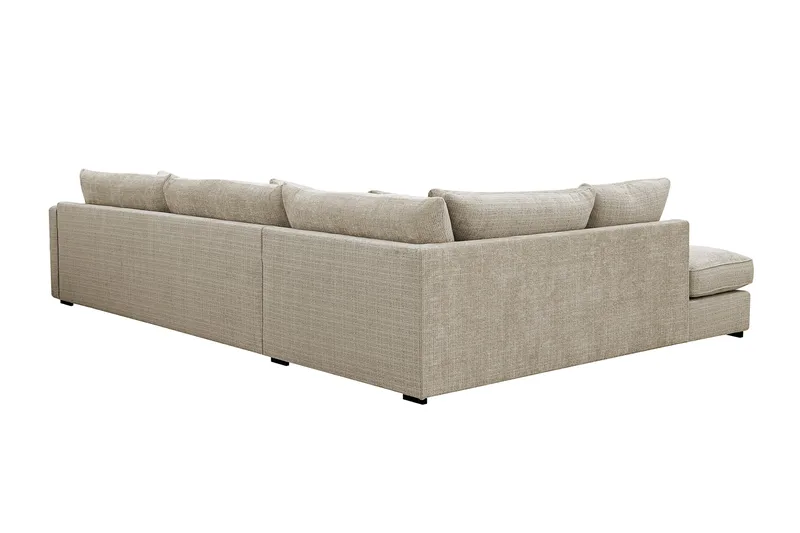 Rossita Lyx 4-seters Venstrevendt L-formet Extra Dyp Sjeselongsofa i Chenille - Beige Chenille - Møbler - Sofaer - Sofaer med sjeselong - 4 seters sofa med divan