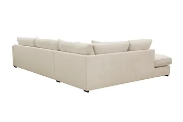 Rossita Lyx 4-seters Venstrevendt L-formet Extra Dyp Sjeselongsofa i Chenille - Beige Chenille - Møbler - Sofaer - Sofaer med sjeselong - 4 seters sofa med divan