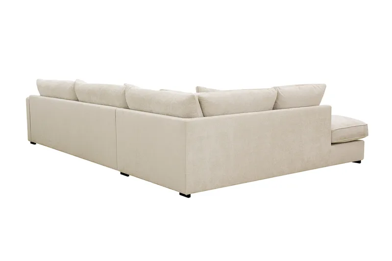 Rossita Lyx 4-seters Venstrevendt L-formet Extra Dyp Sjeselongsofa i Chenille - Beige Chenille - Møbler - Sofaer - Sofaer med sjeselong - 4 seters sofa med divan