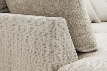 Rossita Lyx 4-seters Venstrevendt L-formet Extra Dyp Sjeselongsofa i Chenille - Beige Chenille - Møbler - Sofaer - Sofaer med sjeselong - 4 seters sofa med divan