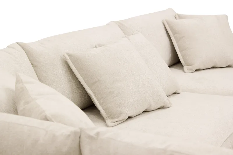Rossita Lyx 4-seters Venstrevendt L-formet Extra Dyp Sjeselongsofa i Chenille - Beige Chenille - Møbler - Sofaer - Sofaer med sjeselong - 4 seters sofa med divan