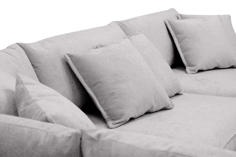 Rossita Lyx 4-seters Venstrevendt L-formet Extra Dyp Sjeselongsofa i Chenille - Grå Chenille - Møbler - Sofaer - Sofaer med sjeselong - 4 seters sofa med divan
