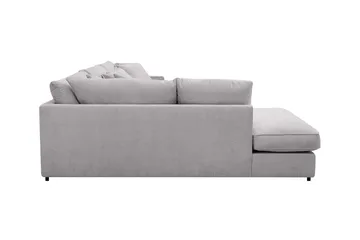 Rossita Lyx 4-seters Venstrevendt L-formet Extra Dyp Sjeselongsofa i Chenille - Grå Chenille - Møbler - Sofaer - Sofaer med sjeselong - 4 seters sofa med divan