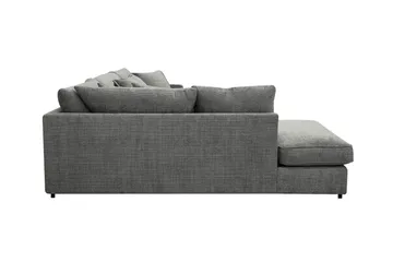 Rossita Lyx 4-seters Venstrevendt L-formet Extra Dyp Sjeselongsofa i Chenille - Grå Chenille - Møbler - Sofaer - Sofaer med sjeselong - 4 seters sofa med divan