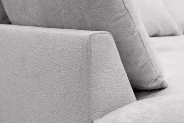 Rossita Lyx 4-seters Venstrevendt L-formet Extra Dyp Sjeselongsofa i Chenille - Grå Chenille - Møbler - Sofaer - Sofaer med sjeselong - 4 seters sofa med divan