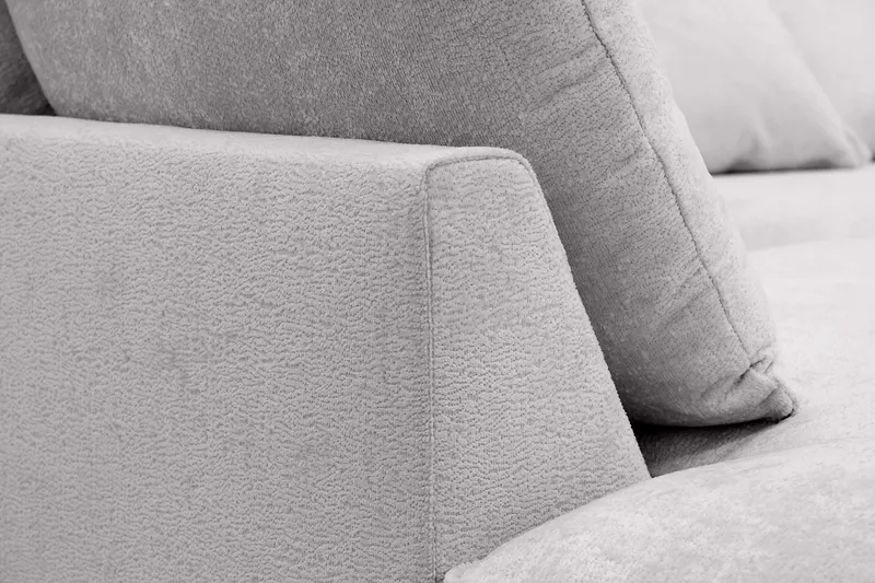 Rossita Lyx 4-seters Venstrevendt L-formet Extra Dyp Sjeselongsofa i Chenille - Grå Chenille - Møbler - Sofaer - Sofaer med sjeselong - 4 seters sofa med divan