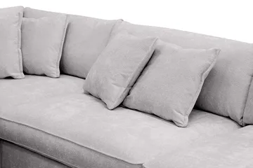 Rossita Lyx 4-seters Venstrevendt L-formet Extra Dyp Sjeselongsofa i Chenille - Grå Chenille - Møbler - Sofaer - Sofaer med sjeselong - 4 seters sofa med divan
