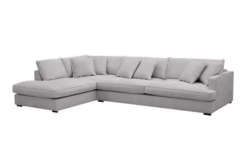Rossita Lyx 4-seters Venstrevendt L-formet Extra Dyp Sjeselongsofa i Chenille - Grå Chenille - Møbler - Sofaer - Sofaer med sjeselong - 4 seters sofa med divan