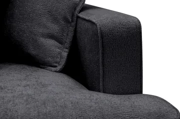 Rossita Lyx 4-seters Venstrevendt L-formet Extra Dyp Sjeselongsofa i Chenille - Svart Chenille - Møbler - Sofaer - Sofaer med sjeselong - 4 seters sofa med divan