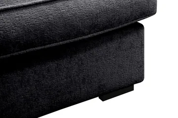 Rossita Lyx 4-seters Venstrevendt L-formet Extra Dyp Sjeselongsofa i Chenille - Svart Chenille - Møbler - Sofaer - Sofaer med sjeselong - 4 seters sofa med divan