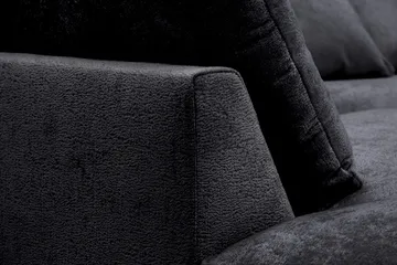Rossita Lyx 4-seters Venstrevendt L-formet Extra Dyp Sjeselongsofa i Chenille - Svart Chenille - Møbler - Sofaer - Sofaer med sjeselong - 4 seters sofa med divan