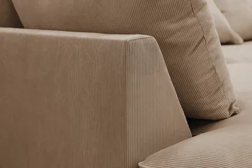 Rossita Lyx 4-seters Venstrevendt L-formet Extra Dyp Sjeselongsofa i Manchester - Brun Kordfløyel - Møbler - Sofaer - Sofaer med sjeselong - 4 seters sofa med divan