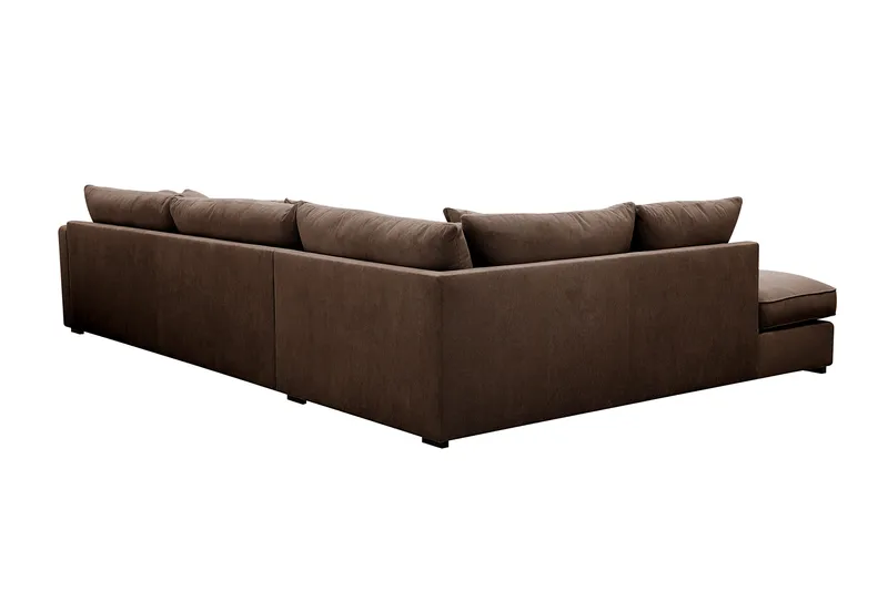 Rossita Lyx 4-seters Venstrevendt L-formet Extra Dyp Sjeselongsofa i Manchester - Brun Kordfløyel - Møbler - Sofaer - Sofaer med sjeselong - 4 seters sofa med divan