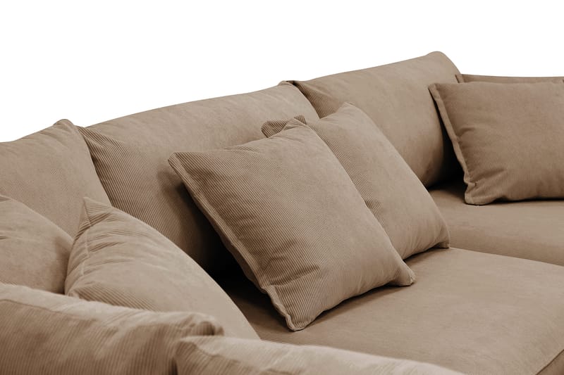 Rossita Lyx 4-seters Venstrevendt L-formet Extra Dyp Sjeselongsofa i Manchester - Brun Kordfløyel - Møbler - Sofaer - Sofaer med sjeselong - 4 seters sofa med divan