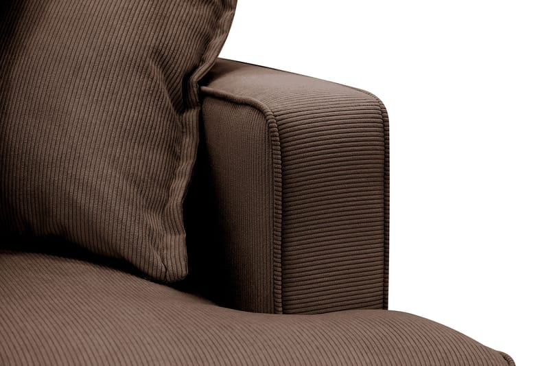 Rossita Lyx 4-seters Venstrevendt L-formet Extra Dyp Sjeselongsofa i Manchester - Brun Kordfløyel - Møbler - Sofaer - Sofaer med sjeselong - 4 seters sofa med divan