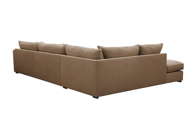 Rossita Lyx 4-seters Venstrevendt L-formet Extra Dyp Sjeselongsofa i Manchester - Brun Kordfløyel - Møbler - Sofaer - Sofaer med sjeselong - 4 seters sofa med divan