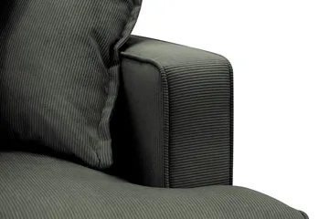 Rossita Lyx 4-seters Venstrevendt L-formet Extra Dyp Sjeselongsofa i Manchester - Mørk grønn Kordfløyel - Møbler - Sofaer - Sofaer med sjeselong - 4 seters sofa med divan