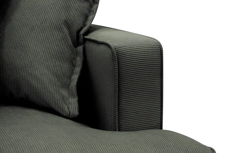 Rossita Lyx 4-seters Venstrevendt L-formet Extra Dyp Sjeselongsofa i Manchester - Mørk grønn Kordfløyel - Møbler - Sofaer - Sofaer med sjeselong - 4 seters sofa med divan