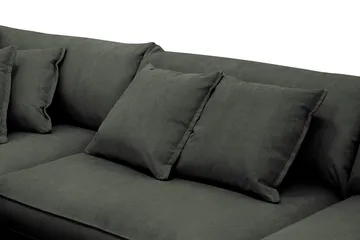 Rossita Lyx 4-seters Venstrevendt L-formet Extra Dyp Sjeselongsofa i Manchester - Mørk grønn Kordfløyel - Møbler - Sofaer - Sofaer med sjeselong - 4 seters sofa med divan