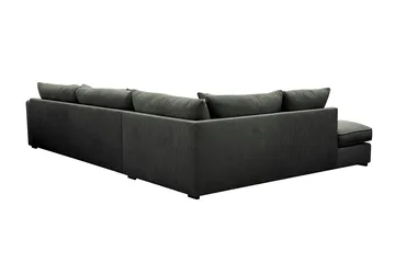 Rossita Lyx 4-seters Venstrevendt L-formet Extra Dyp Sjeselongsofa i Manchester - Mørk grønn Kordfløyel - Møbler - Sofaer - Sofaer med sjeselong - 4 seters sofa med divan