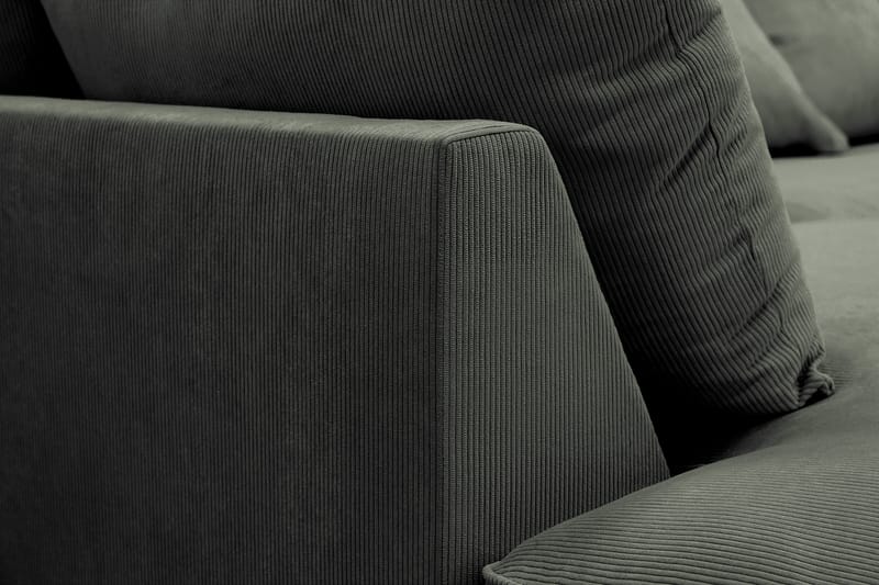 Rossita Lyx 4-seters Venstrevendt L-formet Extra Dyp Sjeselongsofa i Manchester - Mørk grønn Kordfløyel - Møbler - Sofaer - Sofaer med sjeselong - 4 seters sofa med divan
