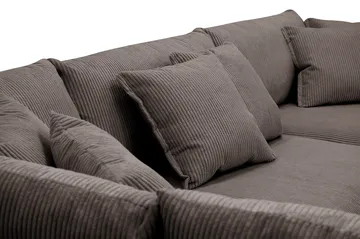 Rossita Lyx 4-seters Venstrevendt L-formet Extra Dyp Sjeselongsofa i Manchester - Mørkegrå Kordfløyel - Møbler - Sofaer - Sofaer med sjeselong - 4 seters sofa med divan
